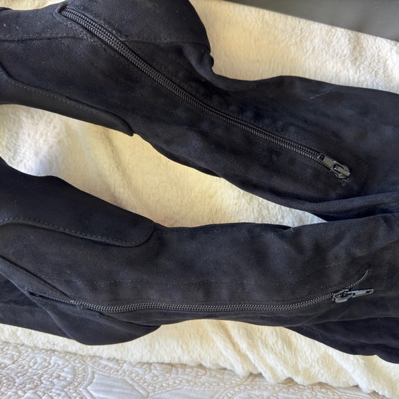 Lulus black suede over the knee high heel boot - Picture 3 of 5